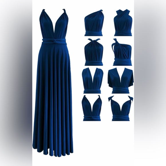 ProAid Convertible Infinity Dress-Blue - Picture 3 of 5